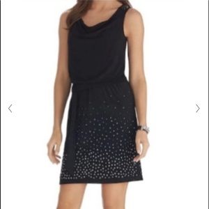 White House Black Market, Scoop Neck Lined Dress, Jeweled Accents